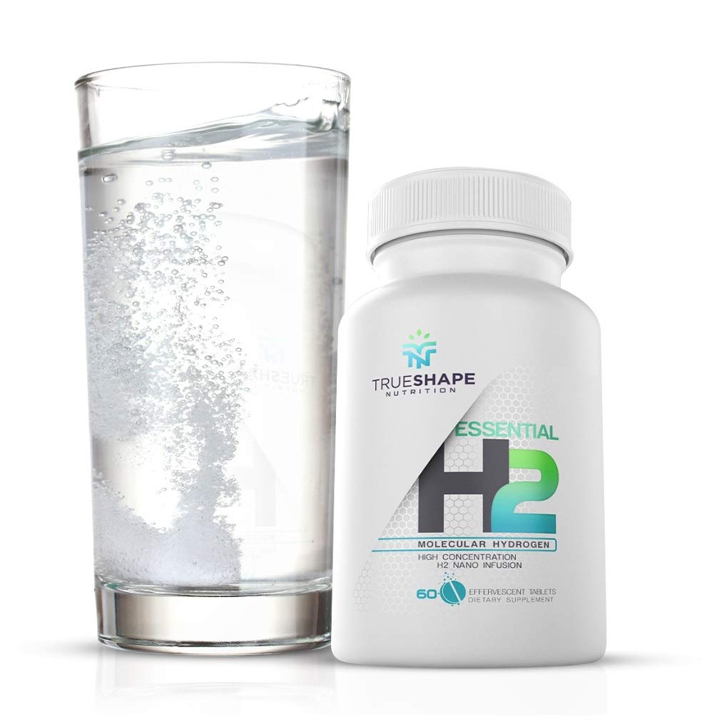 TrueShape Nutrition Essential H2 Fizzy Molecular Hydrogen Tablets for Water Nutritional Supplement (Unflavored 60 Servings)